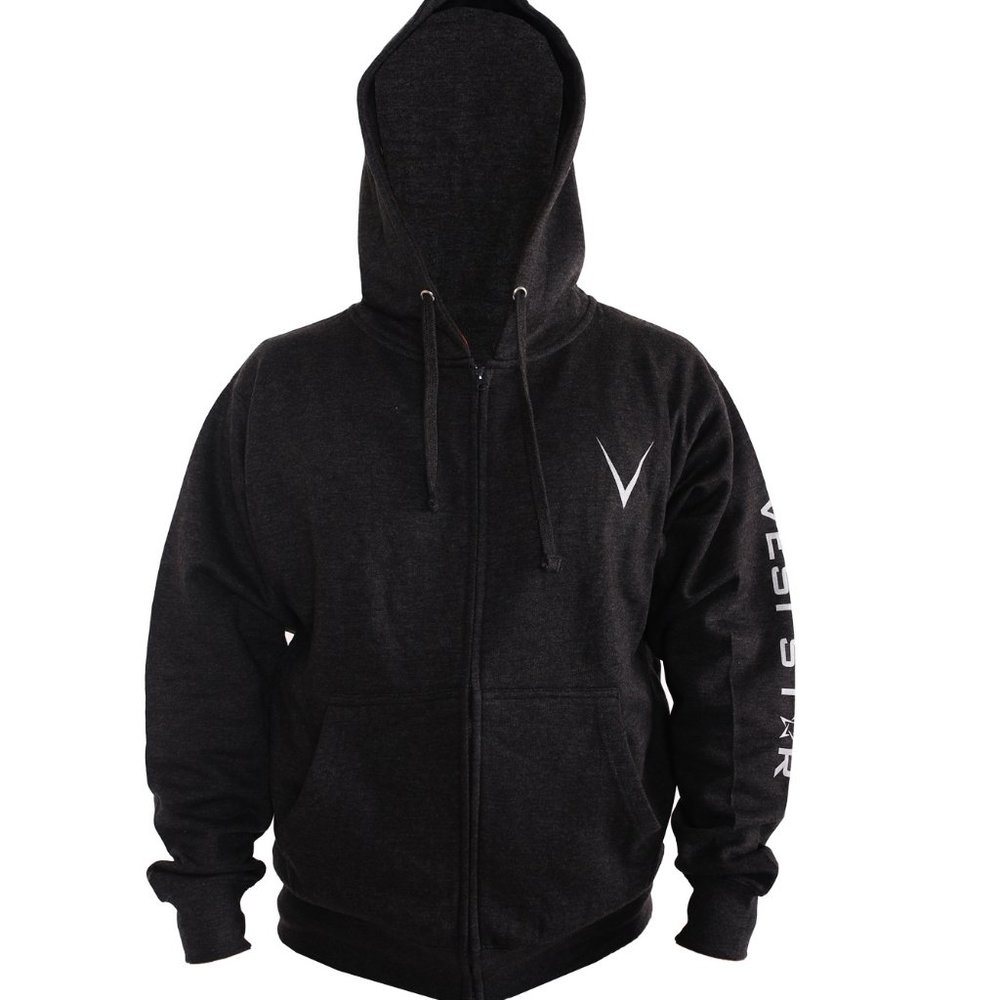 4pcs Set High quality Heav Cotton fleece lined Hoodie with zipper clousire Black